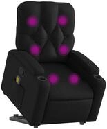 vidaXL Sessel Massagesessel mit Aufstehhilfe Schwarz Kunstleder (1-St)