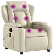vidaXL Sessel Massagesessel Creme Kunstleder (1-St)
