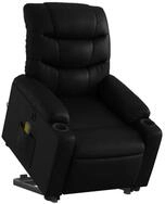 vidaXL Sessel Massagesessel mit Aufstehhilfe Schwarz Kunstleder (1-St)