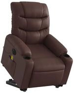 vidaXL Sessel Massagesessel mit Aufstehhilfe Elektrisch Braun Kunstleder (1-St)