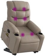 vidaXL Sessel Massagesessel mit Aufstehhilfe Elektrisch Cappuccino Kunstleder (1-St)