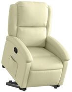 vidaXL Sessel Massagesessel mit Aufstehhilfe Creme Echtleder (1-St)
