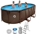 Avenli Framepool Frame Oval Pool Set 427x275x100 cm Rattan Optik...
