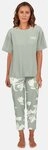 TOM TAILOR Capri-Pyjama Kenmare (2 tlg) mit Muster, Kurzarm, Rundhalsausschnitt,