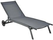 COSTWAY Gartenliege Sonnenliege, mit Rollen, 6-fach verstellbar