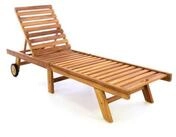 VCM Gartenliege Sonnenliege Gartenliege Liegestuhl Teakholz