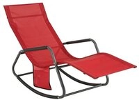 SoBuy Gartenliege OGS47, Schaukelstuhl mit Seitentasche, Relaxliege Liegestuhl