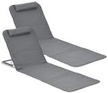 en.casa Gartenliege, 2er, &raquo;Donostia&laquo; 2er Set Stahlrahmen klappbar 143x48 cm