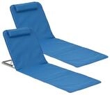 en.casa Gartenliege, 2er, &raquo;Donostia&laquo; 2er Set Stahlrahmen klappbar 143x48 cm...