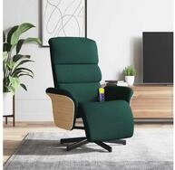 vidaXL Sessel Massagesessel mit Fu&szlig;teil Dunkelgr&uuml;n Stoff (1-St)