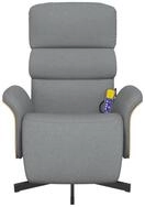 vidaXL Sessel Massagesessel mit Fu&szlig;teil Hellgrau Stoff (1-St)