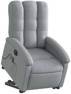 vidaXL Sessel Elektrischer Massagesessel mit Aufstehhilfe Hellgrau Stoff (1-St)