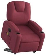 vidaXL Sessel Elektrischer Massagesessel mit Aufstehhilfe Weinrot Stoff (1-St)