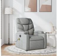 vidaXL Sessel Massagesessel Hellgrau Stoff