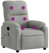 vidaXL Sessel Massagesessel Hellgrau Mikrofasergewebe (1-St)