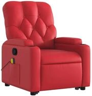 vidaXL Sessel Massagesessel mit Aufstehhilfe Rot Kunstleder (1-St)