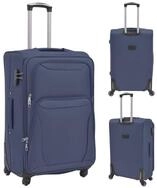 vidaXL Koffer, 3-tlg. Weichgep&auml;ck Trolley-Set Marineblau