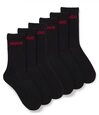 HUGO Socken 6P QS RIB LOGO CC (Packung, 6-Paar, 6er Pack) mit eingestricktem...