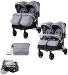 Lorelli Zwillings-Kombikinderwagen Geschwisterkinderwagen Duo, klappbar verstellbar