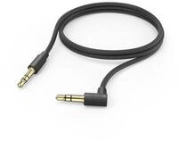 Hama Aux Kabel 3,5 mm Klinke, 90&deg; Winkelstecker, 1,0 m, Schwarz Audio-Kabel,...