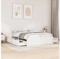 vidaXL Bett, Massivholzbett ohne Matratze Wei&szlig; 160x200 Kiefernholz