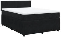 vidaXL Bett Boxspringbett mit Matratze Schwarz 160x200 cm Samt