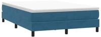 vidaXL Bett Boxspringbett ohne Matratze Dunkelblau 140x210 cm Samt