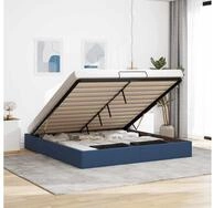 vidaXL Bettgestell vidaXL Ottoman-Bett ohne Matratze Blau 180x200 cm Stoff