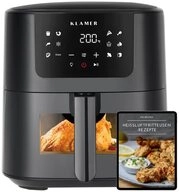 KLAMER Hei&szlig;luftfritteuse 5l XL, mit Sichtfenster & Sch&uuml;ttel-Erinnerung, &Ouml;lfreier
