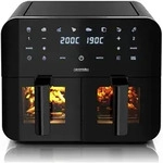 Arendo Hei&szlig;luftfritteuse XXL Doppelkammer Airfryer 9L, Dual Zone, Sichtfenster mit