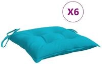 vidaXL Stuhlkissen, Sitzkissen 6 Stk. T&uuml;rkis 50x50x7 cm Oxford-Gewebe