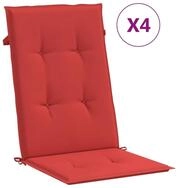 vidaXL Sitzkissen vidaXL Gartenstuhlauflagen f&uuml;r Hochlehner 4 Stk. Rot...