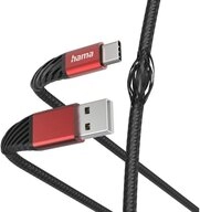 Hama Ladekabel "Extreme", USB-A - USB-C, 1,5 m, Nylon, Schwarz/Rot USB-Kabel