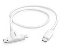 Hama 2in1 USB-Kabel, USB-C auf USB-C/Lightning, 1,5m, wei&szlig; USB-Kabel, Lightning, USB