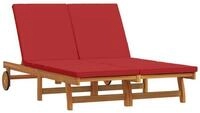 vidaXL Gartenliege Sonnenliege Braun 125 x 200 x 84 cm Massivholz, 1 St. rot