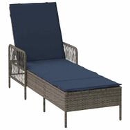 vidaXL Gartenliege Sonnenliege Grau und Marineblau 200 x 55 x 92 cm...
