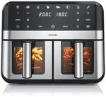 Arendo Hei&szlig;luftfritteuse XXL Doppelkammer Airfryer 9L, Dual Zone, Sichtfenster mit