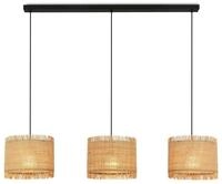 Briloner Leuchten LED Pendelleuchte H&auml;ngelampe Natur Stroh Bast 1-&3-flammig...