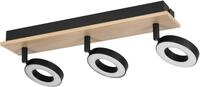 EGLO Deckenleuchte Rielves Deckenlampe, Holz und Metall, Spotbalken schwenkbar,
