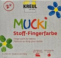 creativ company Fingerfarbe C. Kreul Mucki Stoff Fingerfarbe 4x150 ml