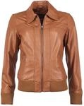 Blouson JCC "Lederjacke 2999101-2", Damen, Gr. XXL, braun (cognac), Obermaterial: