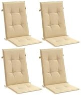 vidaXL Sitzauflage Hochlehner-Auflagen 4 Stk. Melange Beige 120x50x4 cm Stoff,...