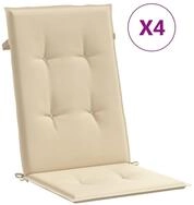 vidaXL Hochlehnerauflage, Gartenstuhlauflagen f&uuml;r Hochlehner 4Stk. Beige...