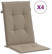 vidaXL Hochlehnerauflage, Gartenstuhlauflagen f&uuml;r Hochlehner 4Stk. Taupe...