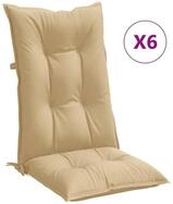 vidaXL Polsterauflage, Hochlehner-Auflagen 6 Stk. Melange Beige 120x50x7 cm...