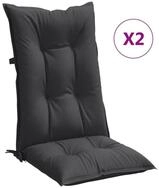 vidaXL Sitzauflage Hochlehner-Auflagen 2 Stk. Melange Anthrazit 120x50x7cm...