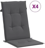 vidaXL Hochlehnerauflage, Gartenstuhlauflagen f&uuml;r Hochlehner 4 Stk. Anthrazit