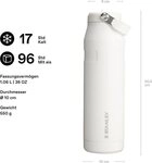 STANLEY Trinkflasche Stanley 1913 Flip Straw Trinkflasche 1.06L - Frostwei&szlig;