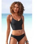 Sunseeker Crop-Bikini-Top Loretta, mit Strukturmuster schwarz 36
