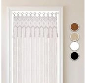 Cozyor Vorhang Makramee 132 x 200 cm mit Vorhangstange 70-120 cm, Boho Gardine (1